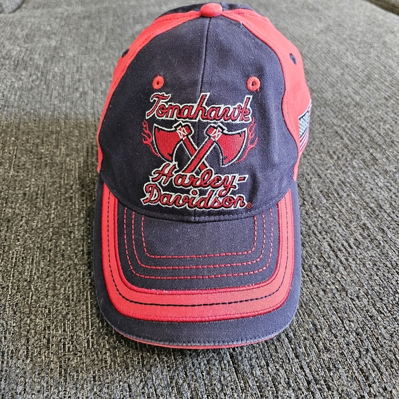 Harley Davidson Unisex Tomahawk Atlanta Braves Collaboration Fitted Hat - Picture 1 of 6